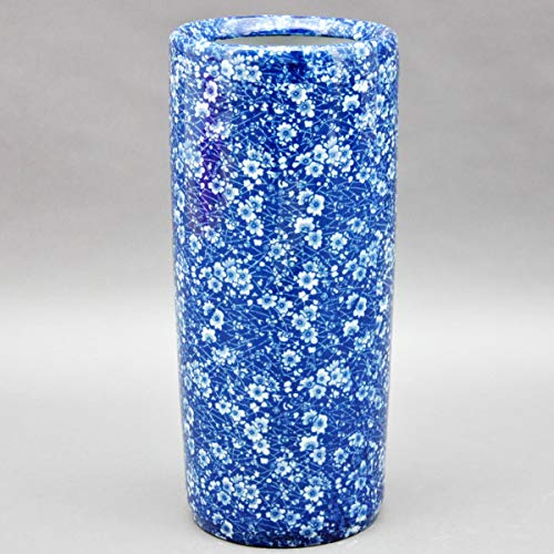 M S L Blue and White Flowers Umbrella Stand, One Size 0812