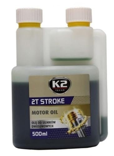 K2 Stroke 2T Verde Aceite Semisintético para Motores de 2 Tiempos – Baja Emisión de Humo – Con Dosificador – Para Scooter, Motosierra, Cortacésped 500 ml