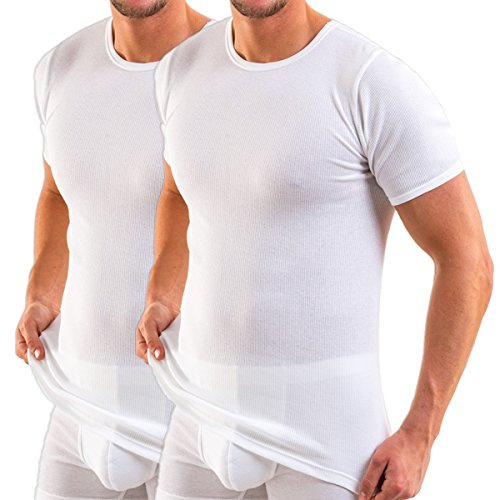 HERMKO 3848 Herren Bio Kurzarm Shirt Doppelripp 2er Pack