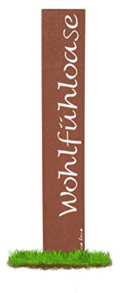 prima terra Wohlfühloase Gartenstele Edelrost Stele Dekoration Gartendekoration Deko Garten H=120cm B=20cm