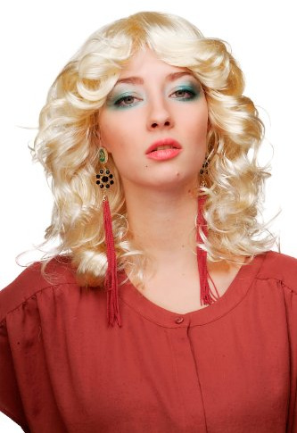 WIG ME UP - 61842-P88 Karneval Fasching Perücke voluminös Blond Hellblond Engel Angel Christkind Mittelscheitel