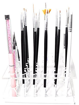 KM-Nails Pinselhalter/Werkzeug Display eckig für 24 Pinsel bis 1,8cm Durchmesser