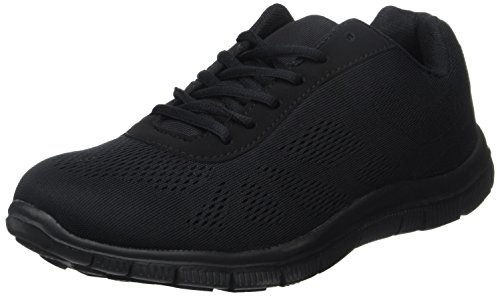 Get Fit Men’s Lace-Up Running Trainers - Lightweight Breathable Mesh Sports Shoes with Cushioned Sole - Comfortable Athletic Sneakers for Gym, Jogging & Everyday Wear - Black - 12