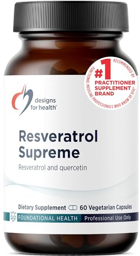 Designs for Health Resveratrol Supreme - Trans Resveratrol from Japanese Knotweed + Quercetin - Healthy Aging + Cardiovascular Support Supplement, Non-GMO (60 Capsules)