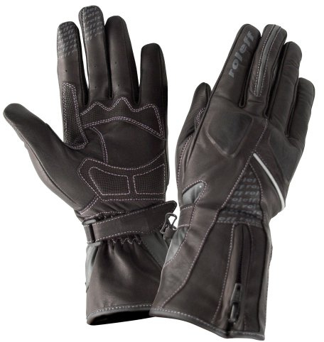 Roleff Racewear Lederhandschuhe für Damen, Schwarz, XL