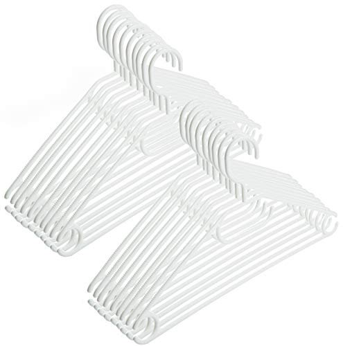 Kleiderbügel aus Kunststoff, drehbarer Haken – Schwarz + Weiß/Weiß, 100 Stück