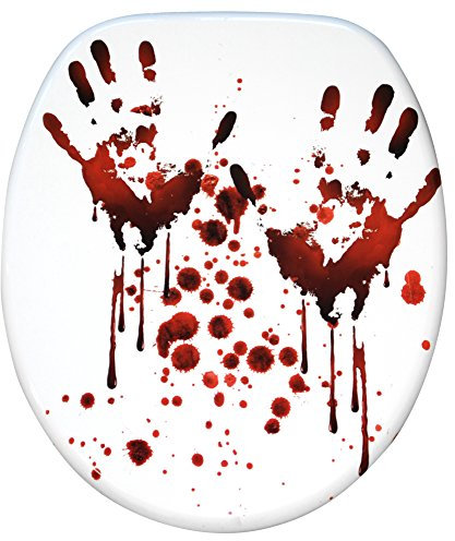 WC Sitz mit Absenkautomatik, hochwertige Oberfläche, einfache Montage, stabile Scharniere, Blood Hands