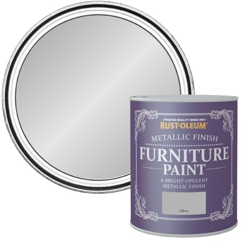Rust-Oleum Metallic Finish Furniture Paint Silver 750ml