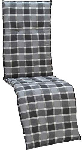 Beo Gartenstuhlkissen Sitzkissen Polster Stuhlkissen für Relaxstuhl kariert grau Weiss anthrazit, 4014119070591