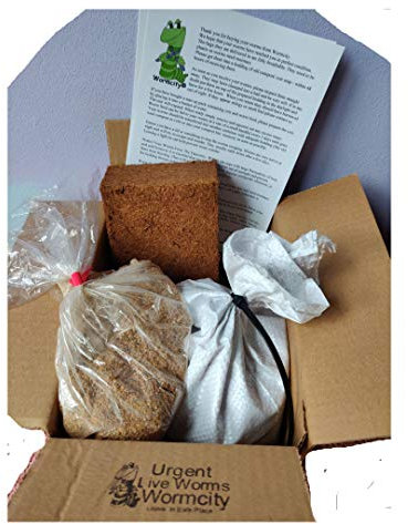 Wormery 500g STARTER Pack - 500g Composting Worms, Worm Food, Coir Bedding, Caring For Your Worms Leaflet Wormcity