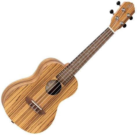 Ortega Guitars Konzert Ukulele Akustisch – Timber Series – Inklusive Gigbag – Zebrano, Natur (RFU11Z)