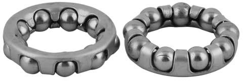 sourcing map Fahrrad Kugelhalter Steuersatz Stahl Silber 2 Stücke | Dimension 29x7mm, Kugeldurchmesser 6.3mm, Gewicht 25g, Kugelrahmen Mit 9 Kugeln