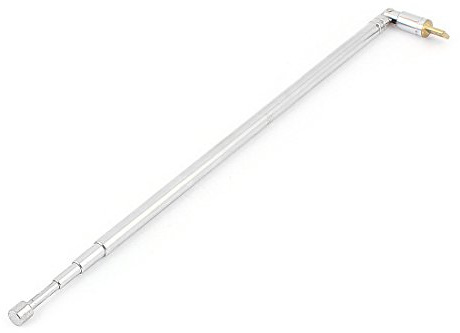 sourcing map 4 Section TV Radio Telescopic Antenna Aerial 61.5cm Long Silver Tone