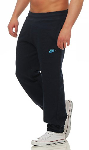 Nike herr sweatbyxor fleecebyxor sportbyxor fritidsbyxor mörkblå/blå 586031-451