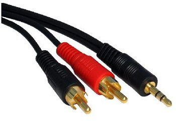 Aptii 3.5mm Jack to 2 x RCA Phono Audio Cable Gold 0.5m Lead
