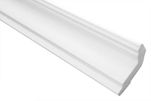 Marbet Deckenleisten aus Styropor XPS - Hochwertige Stuckleisten leicht & robust im modernen Design - (20 Meter Sparpaket E-32-28x51mm) Wandleiste