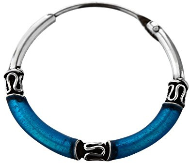 NKlaus Creolen für Damen Silber Durchmesser: 20mm Einzel Strahlend, 1 Stück | 925 Sterlingsilber; echtes 925er Sterlingsilber; geschwärzt