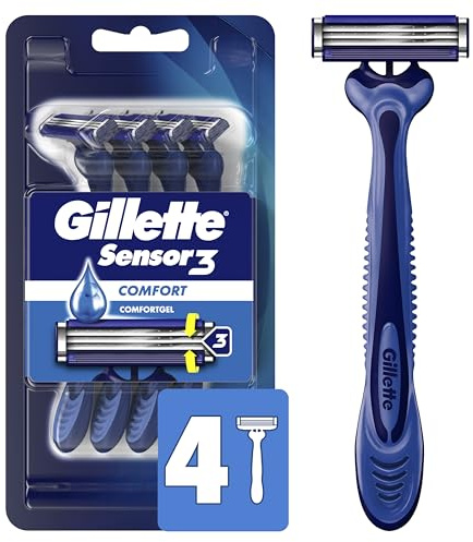 Gillette Sensor3 Smooth Shave Disposable Razor, 4 Count