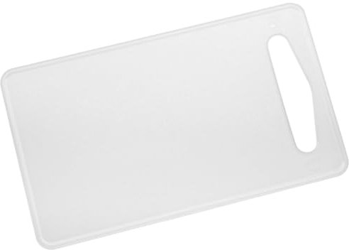 FACKELMANN Tabla de cortar cocina polietileno pequeña en blanco con asa, para verduras, carne, pescado, embutido o queso, 24x14cm, 1ud.