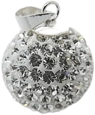 Llamador de Angel Cristal Blanco y Plata de ley 20 Mm.
