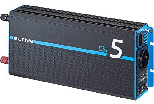 ECTIVE - Wechselrichter 12V auf 230V CSI 5-500W Reine Sinuswelle - Offgrid-Spannungswandler DC/AC Strom mit USB, Überlast- & Überhitzungsschutz, NSV & USV Funktion und Batterieladefunktion bis 10A