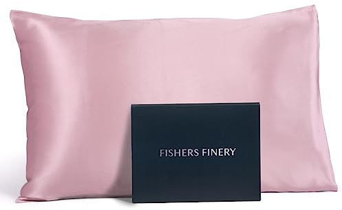 Fishers Finery 19mm 100% Pure Mulberry Silk Pillowcase, Quality Tested (English Rose, Q)