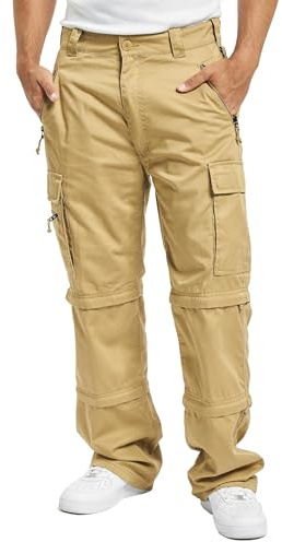 Brandit Savannah-byxor, utomhusbyxor med dragkedja/shorts, Beige, 3XL