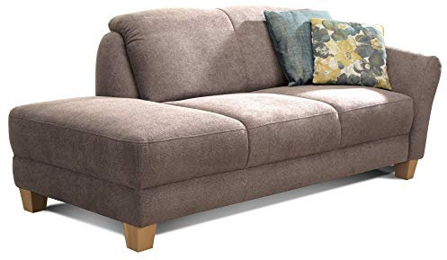 CAVADORE Recamiere Gootlaand, Recamiere mit Federkern und Armteil rechts im Landhausstil, 194 x 84 x 91, braun