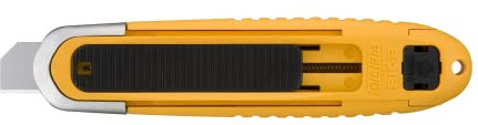 Olfa 330701 Cúter con doble sistema de seguridad con cuchilla, Amarillo,Negro, 18mm cutter sk-8