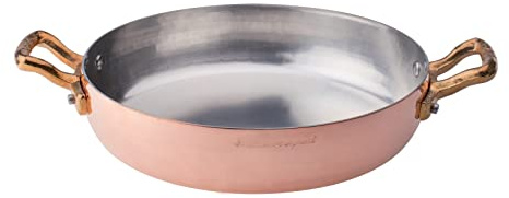 Pentole Agnelli ALCM110M32 Sartén de cobre estañado con 2 asas de latón, 32 cm