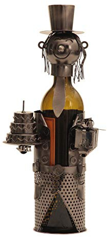 Moderner Wein Flaschenhalter Geburtstag aus Metall Höhe 35 cm