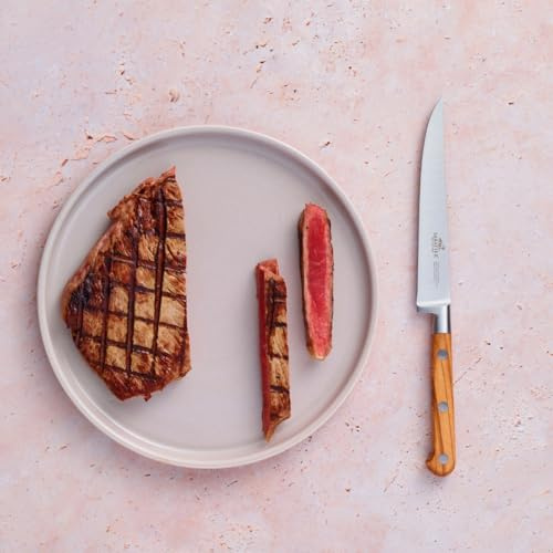 Sabatier - Couteau à Steak IDEAL PROVENÇAO 100% Forgé - 13 cm | Fabriqué en France, Lame et Rivets en Inox -Idéal pour Découper vos Steaks avec Précision