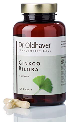 Dr. Oldhaver Gingko Biloba + Vitamine (120 Kapseln) - Hochwertiger Gingkoextrakt mit Vitamin C, B1, B2, B6, B12, Folsäure, Für bessere Durchblutung und Konzentration