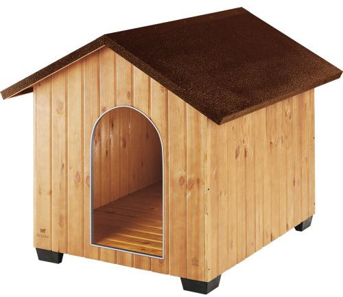 Ferplast Niche pour Chiens pour l'extérieur Domus Maxi en Bois FSC, Pieds isolants en Plastique, Grille pour l'aération, Porte Anti-morsures en Aluminium