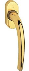 MANIGLIA PER FINESTRA DK MODELLO SEATTLE IN ALLUMINIO (Q.7X35, FINITURA 271 - ORO LUCIDO)