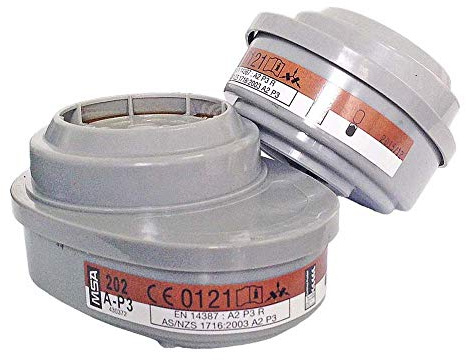 MSA Advantage Respiratory Protection | Gas Chemical Filters A2B2E1K1 | ABEK | Reusable | Bayonet connection | Pair | EN 14387