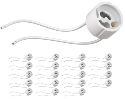 ledscom.de 20x presa GU10, ceramica, bianco, 230V AC, max. 25W