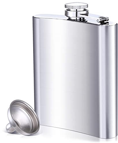 LIHAO Fiaschetta da 7 oz 196ml in Acciaio Inox con Imbuto per Liquori e Alcolici Vari