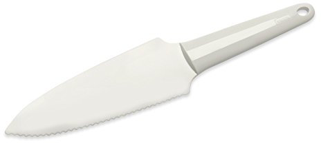Original Kaiser Classic 2in1 Tortenmesser 32 cm, Kuchenmesser Tortenmesser mit Zwei-Klingen-Funktion, Tortenschneider Kunststoff, spülmaschinengeeignet, Weiß