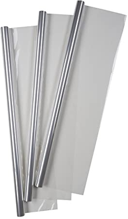 Idena 433085 - Geschenkfolie, Transparent, Größe ca. 5 m x 70 cm, Blumenfolie, Geschenkpapier, Folienrolle, Verpackung