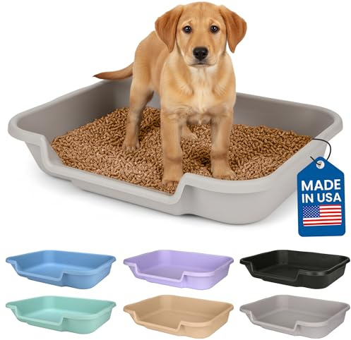 Dog Litter Pan by PuppyGoHere Recycled Gray Color: 24 x 20 x 5 Great for Rabbits and Disabled Cats by PuppyGoHere