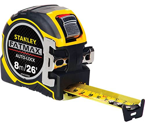 Stanley ZSTA-0-33-504 STA033504 FatMax Autolock Pocket Tape 8m/26ft (Width 32mm) Pro 8 m/26 ft, Multi-Colour