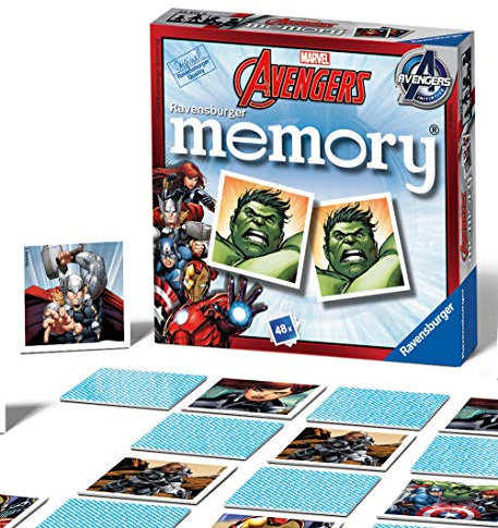 Ravensburger Marvel Avengers Mini Memory Game - Matching Picture Snap Pairs Game For Kids Age 3 Years and Up