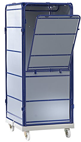 Rollbehälter SAFE - Logistikbox, HxBxT 1785 x 720 x 810 mm - Rollplatte blau - Logistikbox Logistikboxen Transportbox