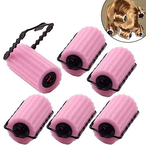 EQLEF® Maker Foam Roller, Schwamm, Lockenwickler, Wellen, Frisur, lockiges Haar – 6 Grafen
