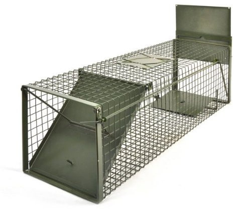 Kraptrap® Marderfalle, Tierfalle, Katzenfalle, Lebendfalle, schräge Klappe 100 x 29 x 29 cm