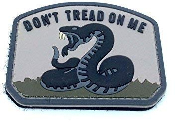 Patch Nation Don't Tread On Me Serpente Schwarz PVC Airsoft Paintball Klett Emblem Abzeichen