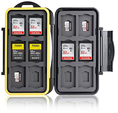 Ares Foto® Speicherkarten Schutzbox • Schutzhülle • Memory Card Case • Card Safe • Aufbewahrung & Transport für 12 SD und 12 Micro SD Karten - Verbesserte Version 2022