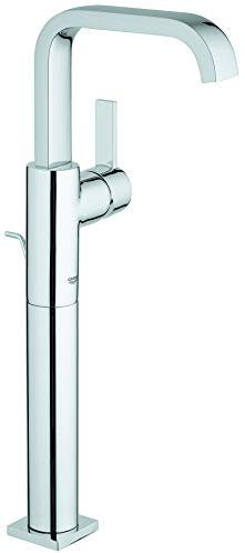 Grohe Allure Einhand-Waschtischbatterie, hoher Auslauf, hoher Körper für freistehende Waschschüsseln 32249000 Silber