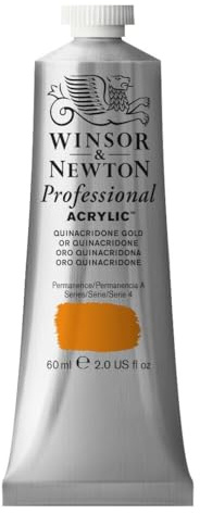 Winsor & Newton 2320547 Professional Acrylfarbe in Künstlerqualität, hohe Farbbrillanz & Deckkraft, Archivqualität, 60ml Tube - Quinacridone Gold